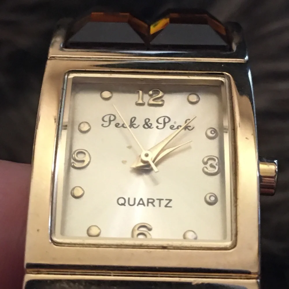 Peck & Peck brown topaz stone cuff watch